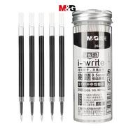 M&amp;G stationery gel pen 0.5 black press gel pen refill second dry ST head large capacity refill student office supplies 30pcs