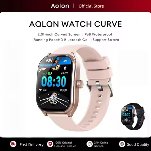 Aolon Curve Smart Watch 2.01" IPS Curve Display Bluetooth 5.4 Call IP68 Waterproof Fitness Tracker H