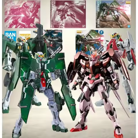 Bandai MG 1/100 5-In-1 Gundam 00 Combo Trans-Am 00 Raiser Dynames Clear Trans-Am Nadre Assemble Mode