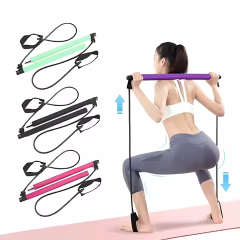 Pilates Adjustable Fitness Bar Pilates Stick - Adjustable Fitness Bar for Home Workout, Yoga, Stretc