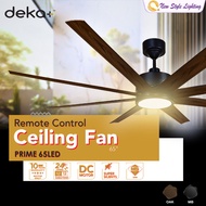 deka+ PRIME65 65" Big Size Ceiling Fan DC Motor Remote Control 24 Speeds SIRIM LED Fan Light Kipas S