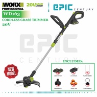 Worx Wd163 Professional Grass Cutter 20V Li-Ion Gt3 Cordless Electric Grass Trimmer