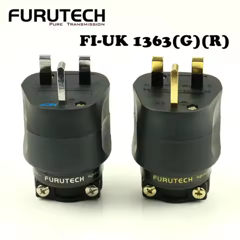 Furutech FI-UK 1363 British Standard Plug Gold & Rhodium Plated HiFi Power Connector For Audiophile 