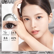 [0.00 s/d -6.00]  UYAAI softlens 14.5MM Minus  Mata Korea seri Snow Ball Sepasang LENSA KONTAK  6Bul