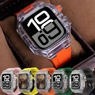 For iWatch 46mm Mod Kit S11 10 46mm Clear Case Silicone Band For Iwatch Series 10 42mm 44/45/40mm Lu