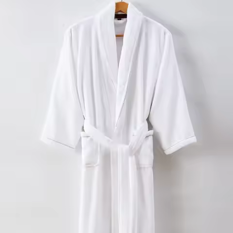 Unisex Thick Cotton Terry Bathrobe Super Absorbent Winter Spa Robe 5 Star Hotel Style Cozy Comfortab
