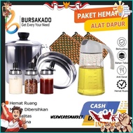 8-in-1 Stainless Steel Oil Pot 1L 630Ml Oil Dispenser Spice Container Cloth Cempal Direct Delivery