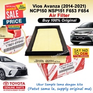 <Original> Vios 1.5 (2014-22) Air Filter NCP150 NSP151 F653 F654 17801-YZZT2 17801-0Y040 TOYOTA