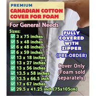 Cover w/Zipper for Foam 6x59 / 12x61 / 13X27 / 13 x 66 / 17x43 / 17x67 / 19x22 / 19x66