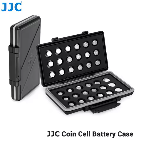 JJC 16 Slots Coin Cell Battery Case Holder Storage Water-Resistant Anti-Shock for CR2450 / CR2430 / 