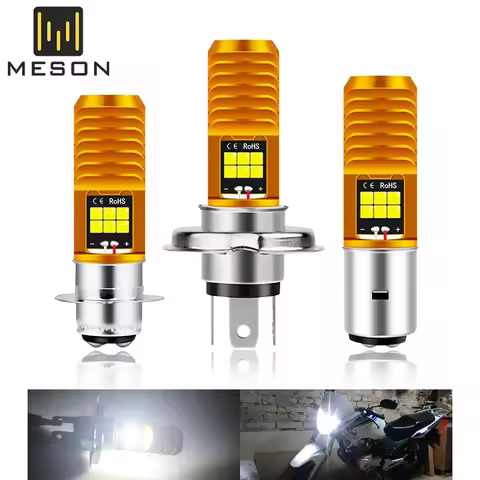 1PC P15D H4 H6M BA20D led motorcycle headlight bulb p15d 3030LED Motorcycle Scooter Light Lamp Moto 