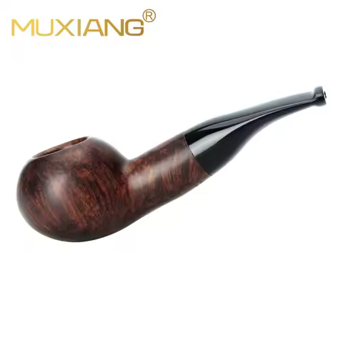 MUXIANG Handmade Author Chubby Briar Wood Smoking Pipe High Grade Wooden Tobacco Pipe With 9mm Filte