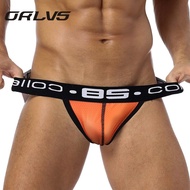 [ORLVS]y Bikini Underwear Jockstrap Low waist Men Mesh Breathable Underpants U Pouch BS139