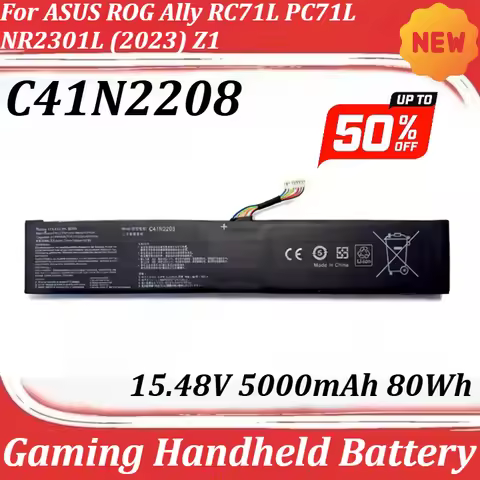 C41N2208 15.48V 5000mAh 80Wh Extreme Gaming Handheld Battery for ASUS ROG Ally RC71L PC71L NR2301L (