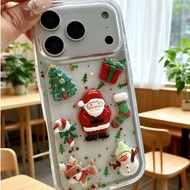 1pc Transparent 3D Festive Christmas Santa Claus Gift Interesting Christmas Phone Case Suitable For