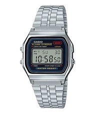 Casio 復古風潮的方形經典電子錶 金屬錶帶系列 A159W-N1