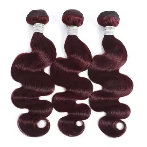 30 Inch 99J Burgundy Body Wave Human Hair Bundles 12A Brazilian 100% Human Hair Extensions Wine Red 