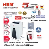 HSM Securio B35 MC A3 Paper Shredder (Micro Cut - 1.9 x 15mm) - 18 sheets (130 Liters) B35MC