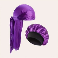 Satin Bonnet Bonnet for Sleeping Matching Durag and Bonnets Set for Couples Mens And Women Bonnet fo