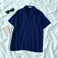 bp เสื้อเชิ้ตแขนสั้น คอปก ผู้ชาย ผ้าไหมอิตาลี สไตล์ KOREA มินิมอล