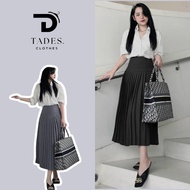Long Pleated Skirt - Office Style High Waist Pleated Midi Skirt CV222