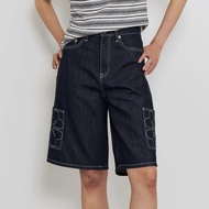 POCKETWOOD - Keen Denim Jorts [พร้อมส่ง] กางเกงยีนส์ความยาวระดับเข่า แต่งกระเป๋าคาร์โก้