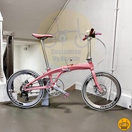 Crius Velocity 22” • Hello Kitty 9 Gear Shimano Litepro Folding Foldable Foldie Pink Bicycle Bike Dahon Bifold Tern