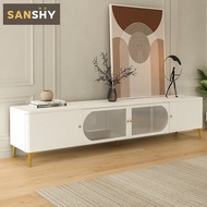 SANSHY Tv Cabinet European Floor White Tv Cabinet Console Living Room Coffee Table Storage Cabinet SA001