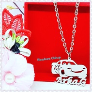 Boy's name necklace with car motif