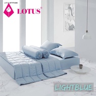 Lotus ชุดผ้าปูที่นอน (3.5ฟุต 5ฟุต 6ฟุต ไม่รวมผ้านวม) ชุดเครื่องนอนโลตัสรุ่น ATTITUDE สีพื้น ทอ 490 เส้นด้าย นุ่มที่สุด รหัส LAT-LIGHT BLUE สีฟ้าอ่อน