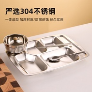304 Stainless Steel Dinner Plate Tableware School Cafeteria Restaurant Large Dinner Plate Compartmen
