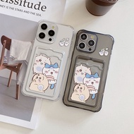 Couple Crystal Slot Card Case Casing For iPhone 16 Pro ax 16 PLUS 16 PRO 15 PRO 15PRO AX 15 PLUS 14 