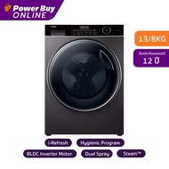 ·[จัดส่งพร้อมติดตั้ง] Haier เครื่องซักผ้า/อบผ้า ฝาหน้า Inverter 13/8 kg รุ่น HWD130-BP14959S8 As the