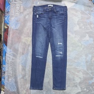 Celana Panjang Jeans Banana Republic Patchwork Ripped Blue Fading Ori