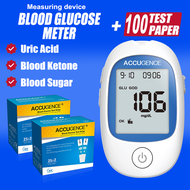 ACCUGENCE เครื่องตรวจวัดคีโตนในเลือด 4in1 เครื่องตรวจเบาหวานและเกาต์พร้อมแถบทดสอบและเข็มเจาะเลือด เค