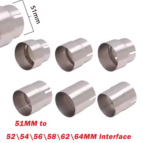 51mm to 52 54 56 58 62 64MM Exhaust Adapters Universal Motorcycle Muffler Pipe Connector Stainless S