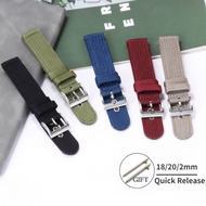 Canvas Nylon Watch Strap 18mm 20mm 22mm for Seiko for Tissot Quick Release Sport Wrist Bracelet Universal Watch Band for Men Women