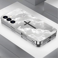 Jesus Luxury Plated Frame Glass Phone Case For Samsung Galaxy S22 S23 S24 S25 Ultra A22 A23 A25 A33 