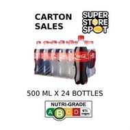 Coca Cola Original 500ml Bottle Drinks Carton Sales (24 bottles per carton)