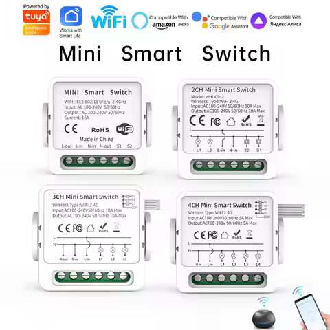 Tuya Smart ZigBee/WiFi Curtain Switch Module for Electric Roller Shutter Blind Motor 1/2CH Works Ale