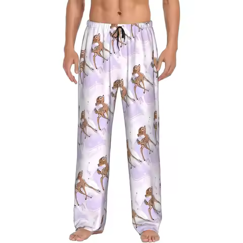 Custom B-Bambies Anime Pajama Pants Men's Sleepwear Lounge Sleep Bottoms Stretch with Pockets