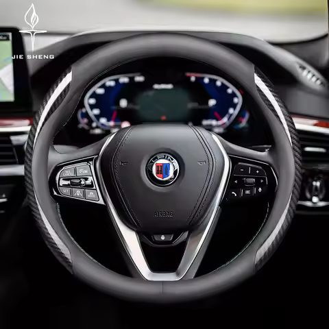 Car Steering Wheel Cover For ALPINA B3 B4 B5 B6 B7 D5 XB7 XD3 XD4 C2 D3 D4 Carbon Fiber Leather For 