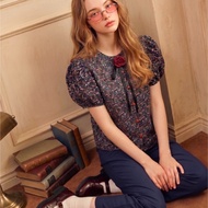 AMILA Blouse AM-B1423 cotton Hain Short Sleeve IGPU26-6 GP1190