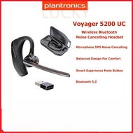 Lucky Plantronics Voyager 5200 Wireless Bluetooth Headset 4-Mic WindSmart Noise Cancelling Earhook C