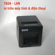 Máy in hóa đơn Xprinter T80A khổ giấy 80mm máy in bill K80 dao cắt giấy tự động. Tặng kèm cuộn giấy