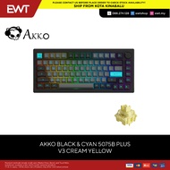 AKKO BLACK&CYAN 5075B PLUS TRI-MODES AKKO V3 CREAM YELLOW 100% GENUINE