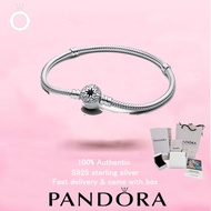 （96）New PANDORA S925 Sterling Silver Serier North Star Clasp Snake Chain Bracelet (Includes a beauti