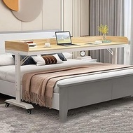 JKGHK Height Adjustable Over Bed Table, 360° Rolling Cross Bed Desk with Baffle, Portable Laptop Sta