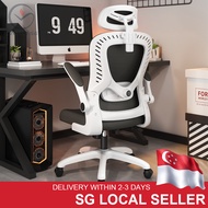 Livefar Ergonomic Mesh Office Chair High Back Desk Chair Adjustable Headrest with Flip-Up Arms Lumbar Support
