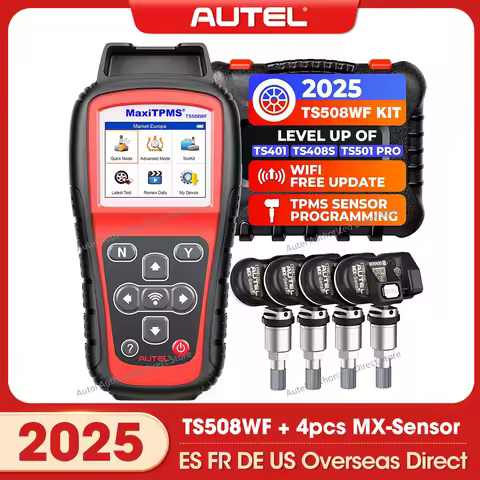 Autel MaxiTPMS TS508WF KIT TPMS Diagnostic Tool Via 4pcs Autel MX-sensors, OBD2 TPMS Relearn Tool Fr